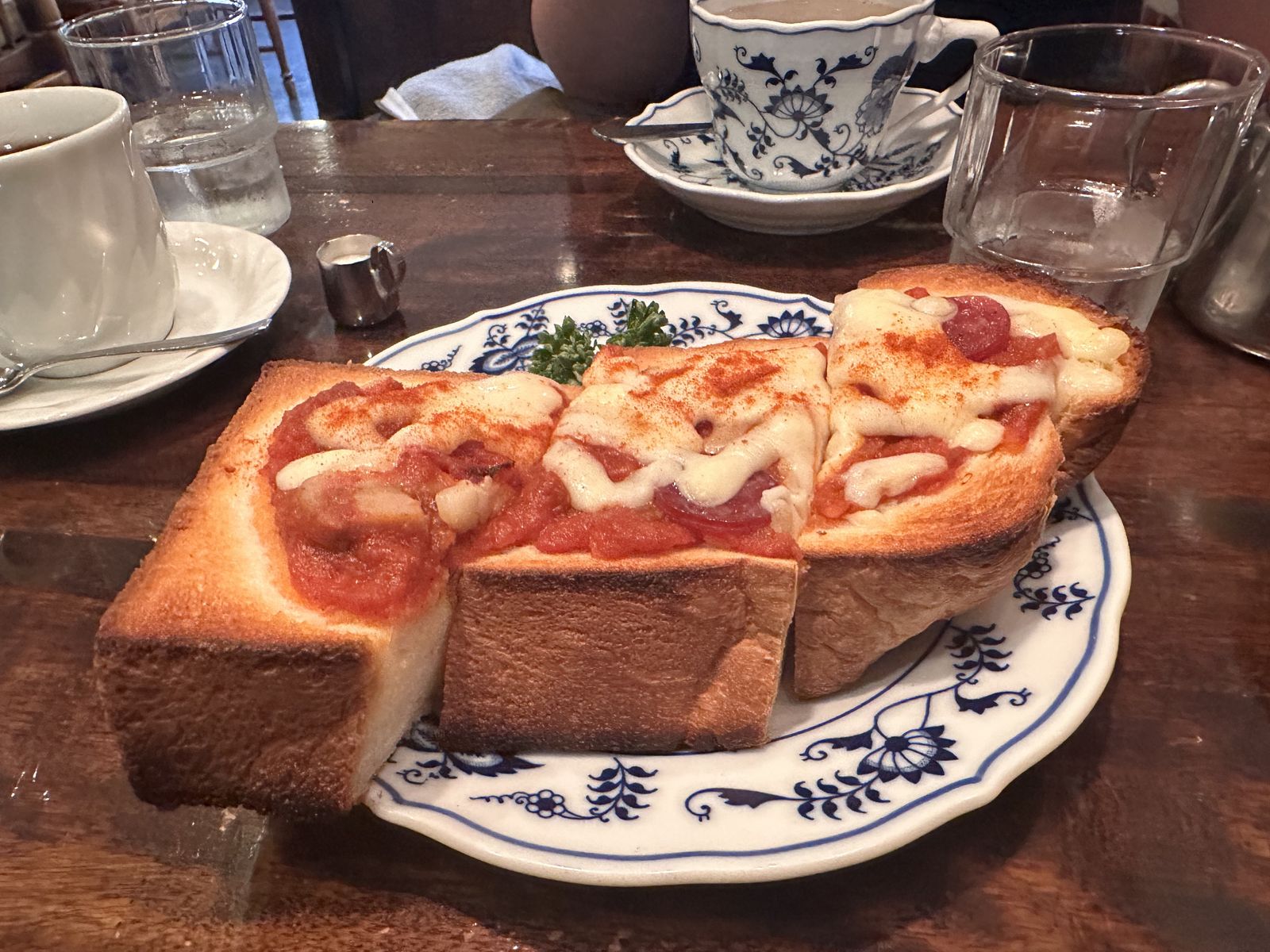 A photo of some pizza toast